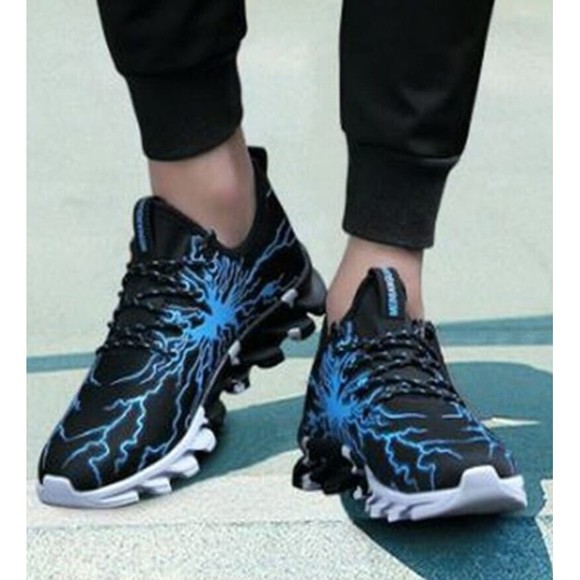 Bronax Mens Athletic Trainer Sneakers Lightning Graphic Sz. EU-46 US-12 - Picture 2 of 11